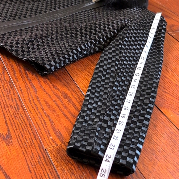 Marvin Richards - Basketwoven Leather Jacket with Rabbit Fur Detachable Trim - Picture 4 of 7